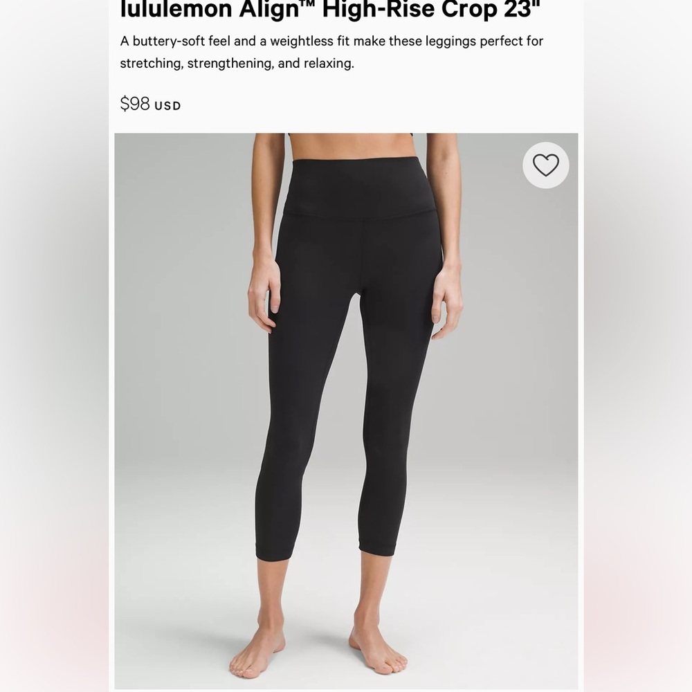 Lululemon Align High Rise Crop 23” Leggings